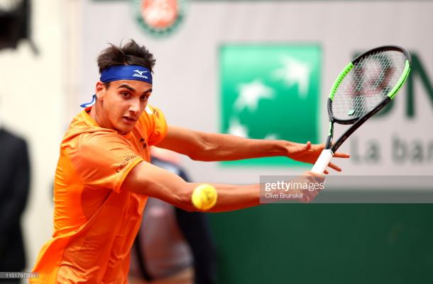 Lorenzo Sonego in action today (Getty Images/Clive Brunskill)