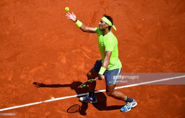 Nadal in action today (Getty Images/Clive Mason)