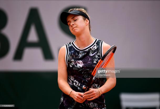 Svitolina was left frustrated as her campaign ended in a straight sets loss (Getty Images/Clive Mason)