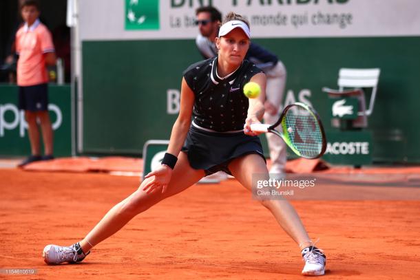 Vondrousova fell short in the final, with signs of nerves early on (Getty Images/Julian Finney)