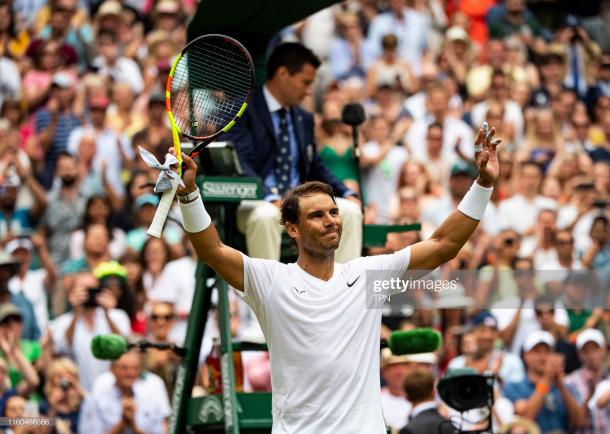 Nadal celebrates his third round win over Jo-Wilfried Tsonga (Getty Images/TPN)