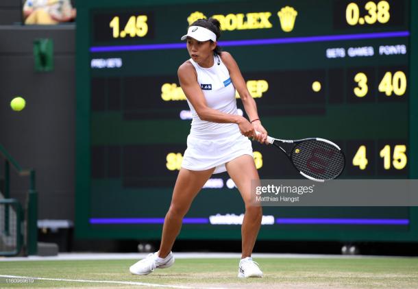 Zhang couldn't maintain her form from early in the match/Photo: Matthias Hangst/Getty Images