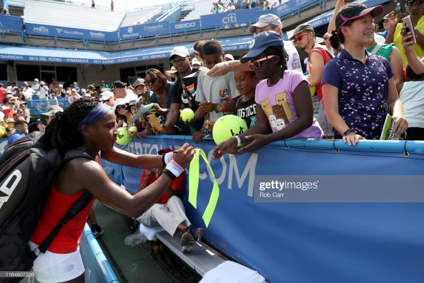 Gauff could face former US Open champion Sloane Stephens in the third round in DC (Image source: Rob Carr/Getty Images)