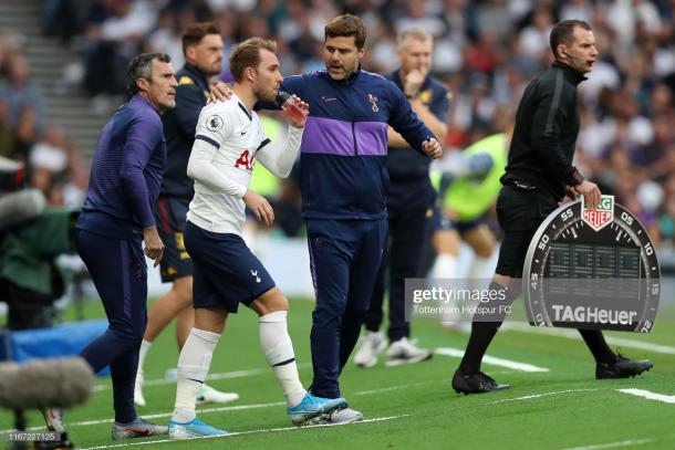 Christian Eriksen was given a modest reception by areas of the crowd ahead of his introduction against Aston Villa | Getty Images (Tottenham Hotspur F.C)
