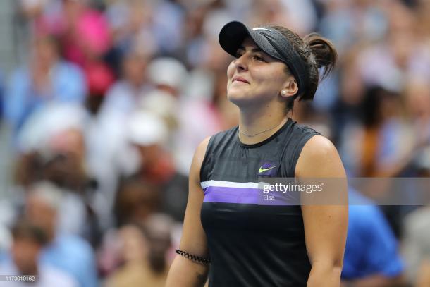 Bianca Andreescu was in disbelief after the win | Photo: Elsa/Getty Images