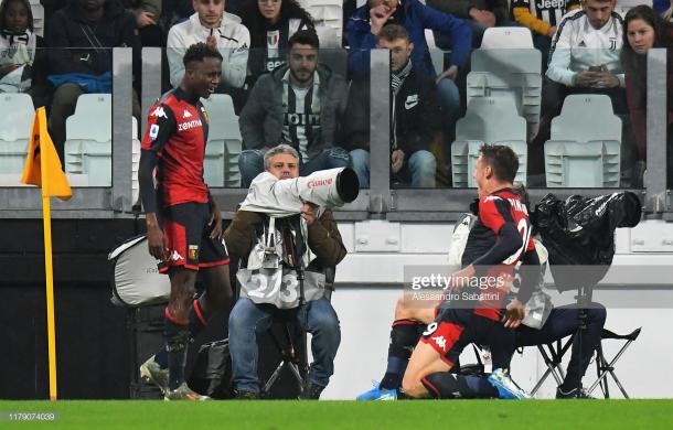 Kouamé celebra su tanto en el Juventus Stadium / Foto: Getty images