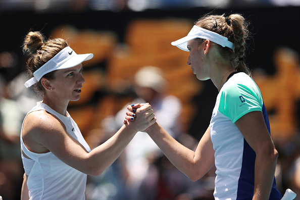 Halep and Mertens following their meeting at the Australian Open (Image: Clive Brunskill(