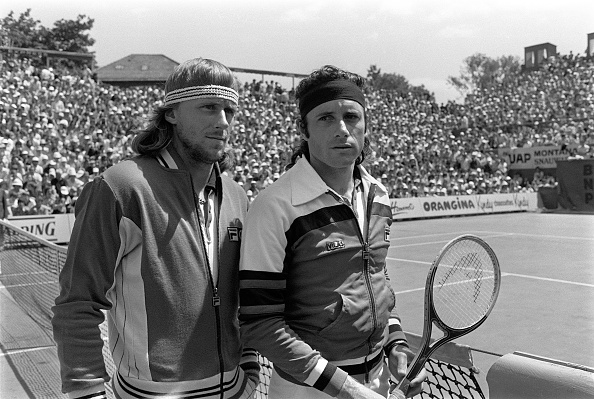 Vilas with Bjorn Borg ahead of the 1978 French Open final (Image: Marcel Binh)