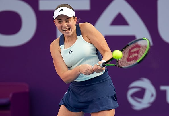 Ostapenko during the 2020 Qatar Total Open (Photo: Quality Sport Images)