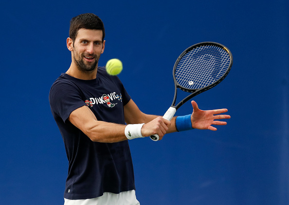 Novak Djokovic practising in Belgrade this week (Image: Srdjan Stevanovic)