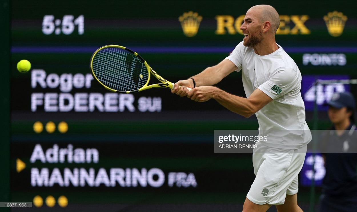 Mannarino played some brilliant tennis before being forced to retire/Photo: Adrian Dennis/AFP via Getty Images