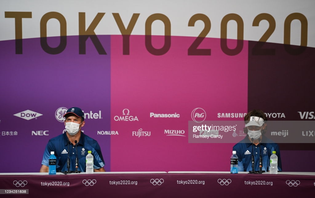 Casey (l.) and Fleetwood (r.) meet the media prior to the start of the golf tournament at the Olympics/Photo: Ramsey Cardy/Sportslife via Getty Images