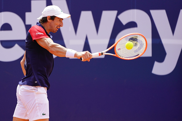 Pablo Cuevas of Uruguay during the Generali Open ATP World Tour Kitzbuehel at Tennisstadion Kitzbuehel on July 26, 2021 in Kitzbuehel, Austria. (Photo by Markus Tobisch/SEPA.Media /Getty Images)