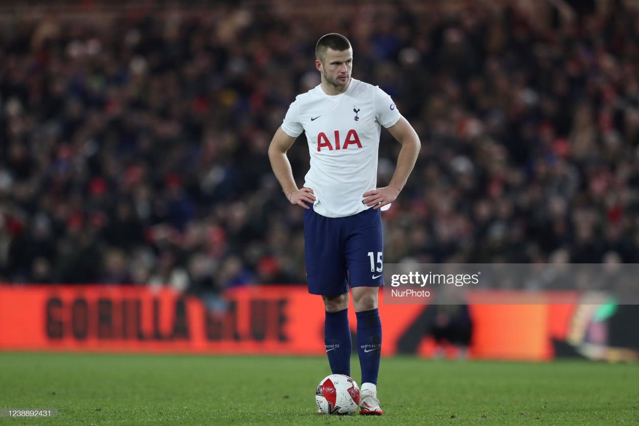 Eric Dier looks on as Spurs get knocked out of the FA Cup. (Photo by Mark Fletcher /MI News/NurPhoto via Getty Images)