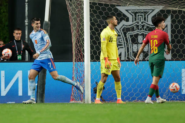 Morata celebrando el gol contra Portugal. Foto: Getty Images
