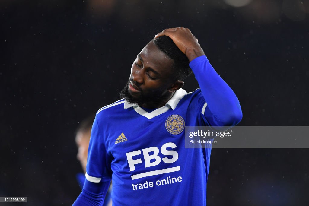 Wilfred Ndidi runs his hand through his hair in Leceister's loss to Fullham - Plumb Images