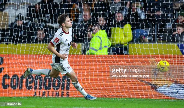 Dan James scored with the final kick of the game to ensure Fulham's progression/Photo: Alex Dodd - CameraSport via Getty Images