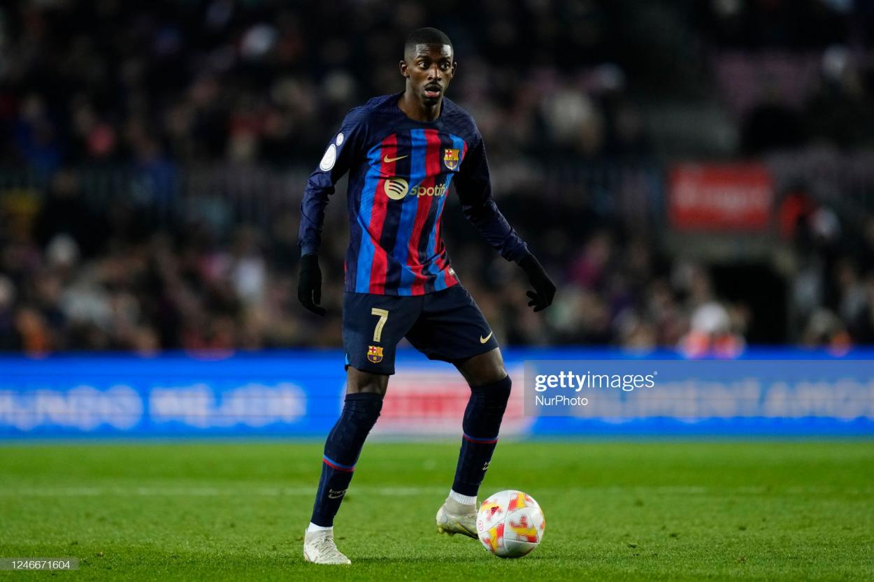 Barcelona will be without Ousmane Dembele for this Europa League clash (Photo by Jose Breton/Pics Action/NurPhoto via Getty Images)