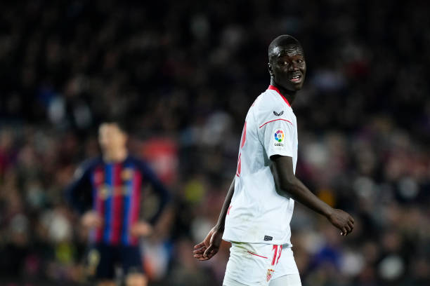 Gueye debutando con la camiseta del Sevilla. Foto: Getty Images