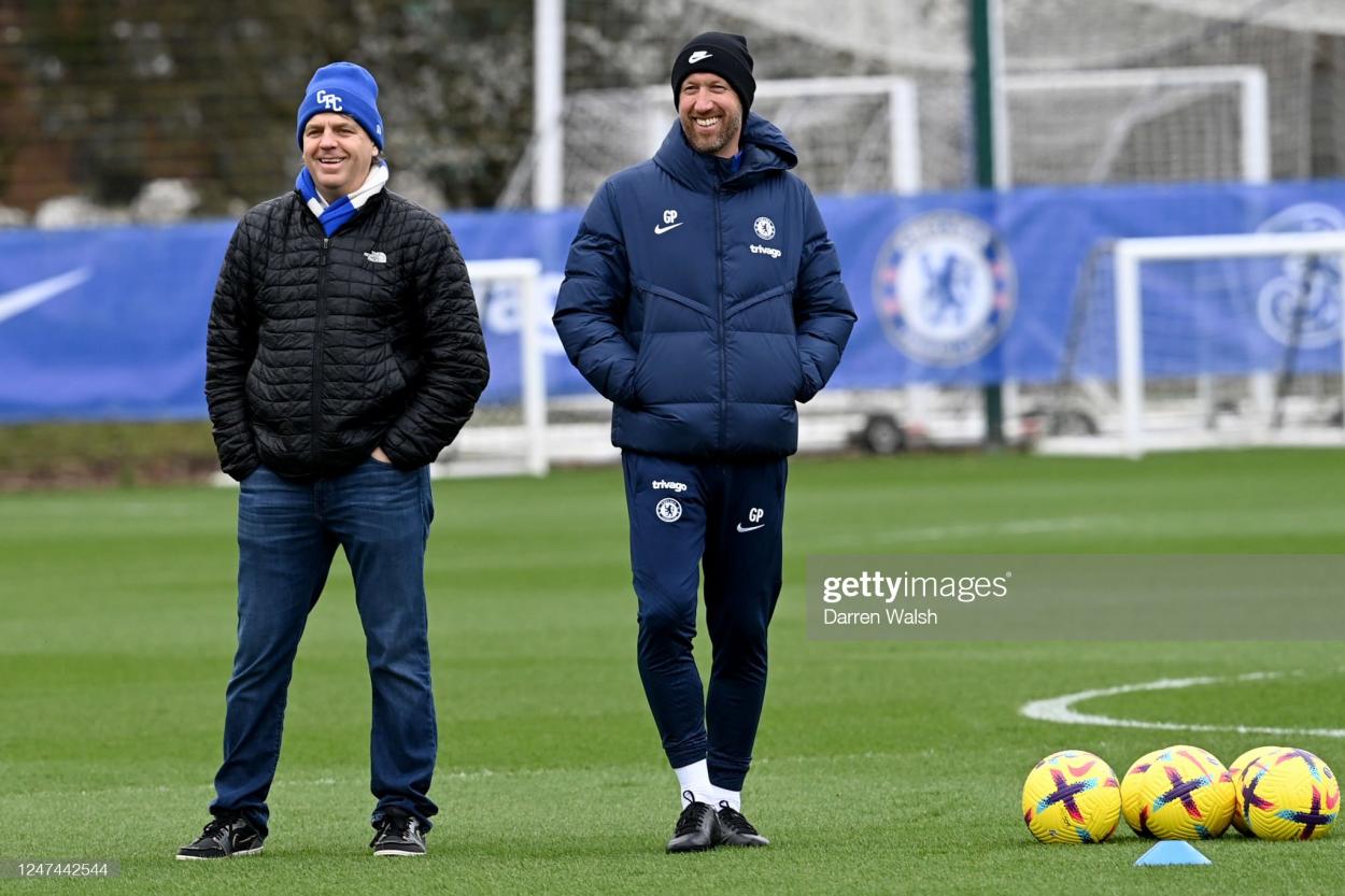 Graham Potter with Chelsea co-owner Todd Boehly (Photo by Darren Walsh/Chelsea FC via Getty Images)