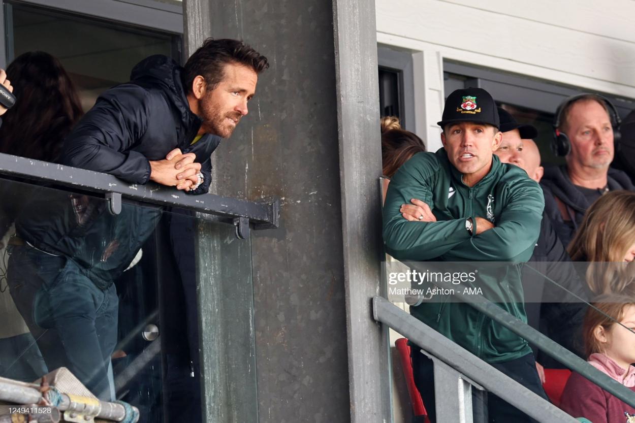 Wrexham owners Ryan Reynolds and Rob McElhenney were in attendance (Photo by Matthew Ashton - AMA/Getty Images)