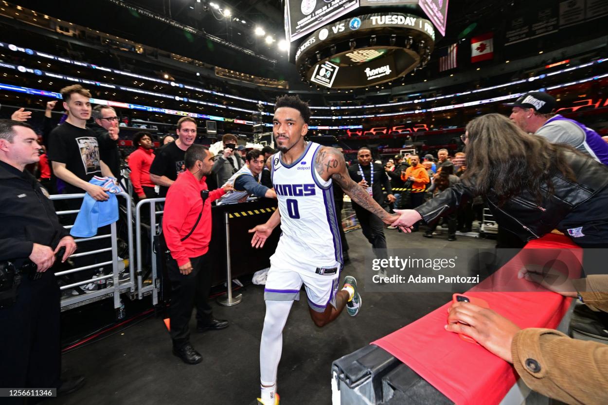 Malik Monk after his game high 45 points  (Photo by Adam Pantozzi/NBAE via Getty Images)