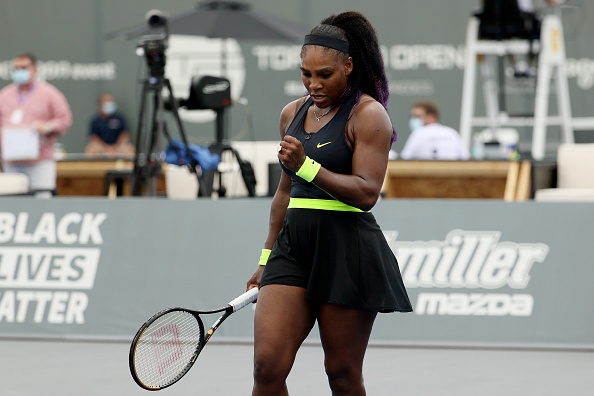 Serena Williams during her first round encounter in Lexington (Image: Dylan Buell)