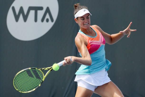 Brady plays a forehand during her a semifinal victory/Photo: Dylan Buell/Getty Images