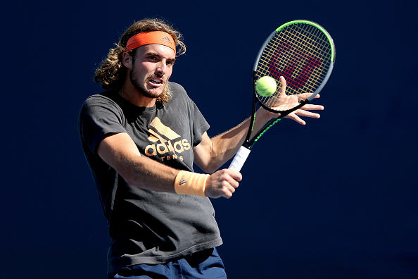 Tsitsipas practicing in New York this week (Image: Matthew Stockman)