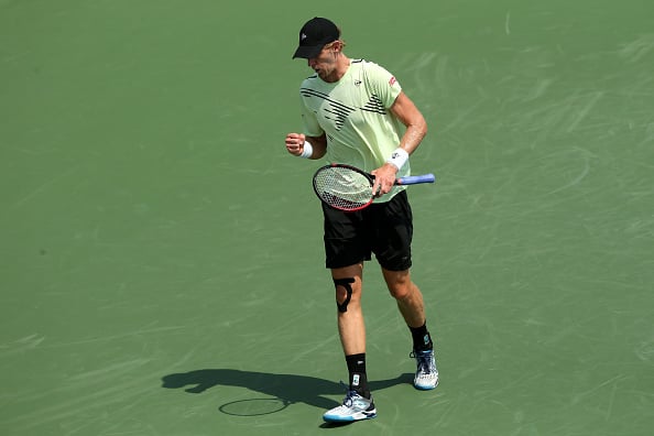 Anderson during his win over Kyle Edmund at the Western & Southern Open (Image: Matthew Stockman)