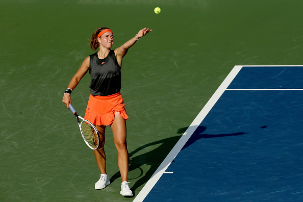 Muchova in action against Osaka (Image: Matthew Stockman)