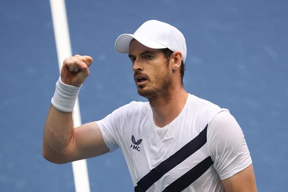 Murray during his first round win (Image: Al Bello)
