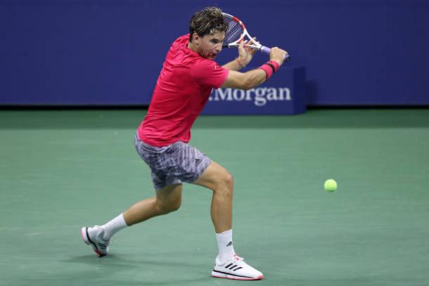 Thiem's backhand could turn out to be the decisive shot in the match/Photo: Matthew Stockman/Getty Images