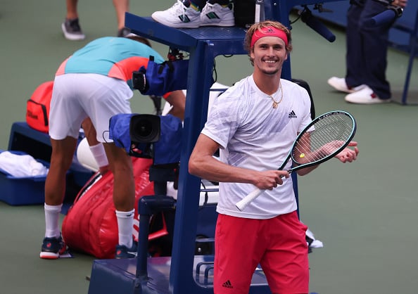 Zverev celebrates his quarterfinal win (Image: Al Bello)