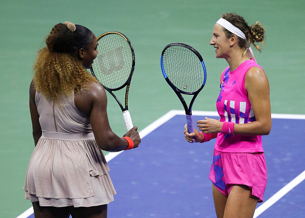 Williams congratulates Azarenka after the match (Image: Matthew Stockman)