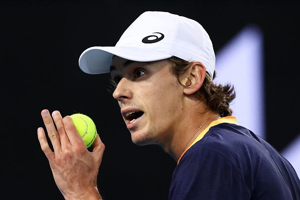 Alex de Minaur was frustrated against Fognini (Cameron Spencer/Getty Images)