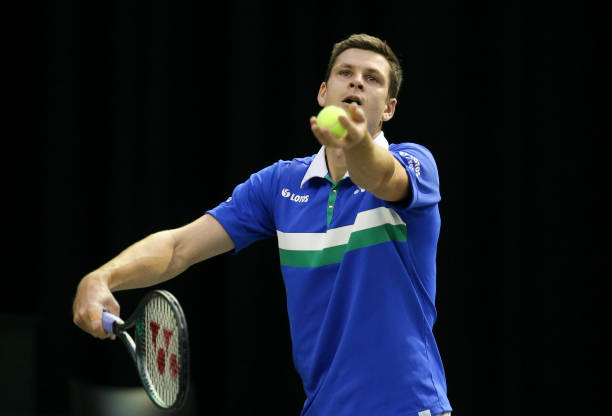 Hurkacz's serve will be one of the key shots in the match/Photo: John Berry/Getty Images