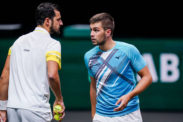 Pavic (l.) and Mektic (r.) in doubles action/Photo: Henk Seppen/BSR Agency/Getty Images