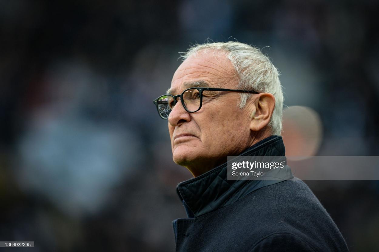 NEWCASTLE UPON TYNE, ENGLAND - JANUARY 15: Watford FC Head Coach Claudio Ranieri during the Premier League match between Newcastle United and Watford at St. James Park on January 15, 2022 in Newcastle upon Tyne, England. (Photo by Serena Taylor/Newcastle United via Getty Images)