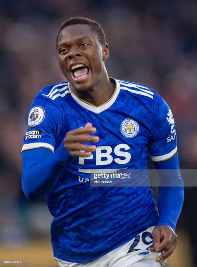  <strong><a  data-cke-saved-href='https://www.vavel.com/en/football/2021/12/12/premier-league/1095885-leicester-city-4-0-newcastle-united-fabulous-foxes-breeze-past-magpies.html' href='https://www.vavel.com/en/football/2021/12/12/premier-league/1095885-leicester-city-4-0-newcastle-united-fabulous-foxes-breeze-past-magpies.html'>Patson Daka</a></strong> of Leicester City celebrates scoring their team's goal during the <strong><a  data-cke-saved-href='https://www.vavel.com/en/football/2021/11/07/leicester-city/1092043-leeds-united-1-1-leicester-city-honours-even-after-exciting-end-to-end-clash.html' href='https://www.vavel.com/en/football/2021/11/07/leicester-city/1092043-leeds-united-1-1-leicester-city-honours-even-after-exciting-end-to-end-clash.html'>Premier League</a></strong> match between Leicester City and Brighton & Hove Albion at The King Power Stadium on January 22, 2022 in Leicester, England. (Photo by Joe Prior/Visionhaus via Getty Images)