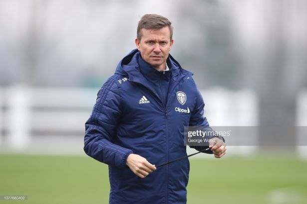 LEEDS, ENGLAND - MARCH 03: Jesse Marsch, Manager of Leeds United looks on during a Leeds United Training Session at Thorp Arch Training Ground on March 03, 2022 in Leeds, England. (Photo by George Wood/Getty Images)