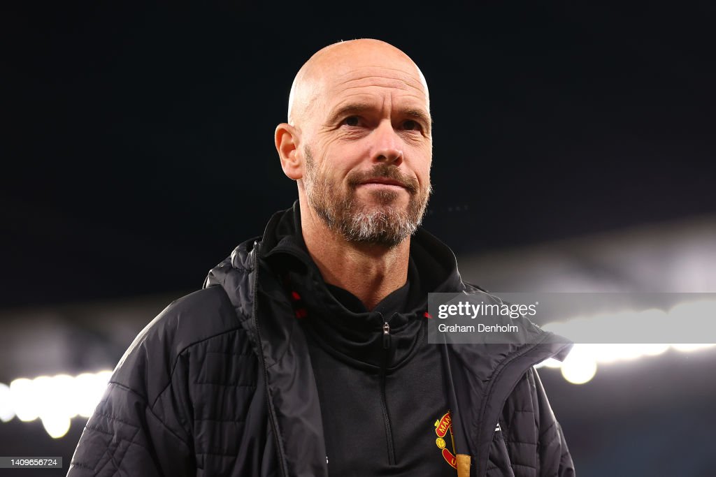 Erik Ten Hag smiles following his side's victory (Photo by Graham Denholm/Getty Images)