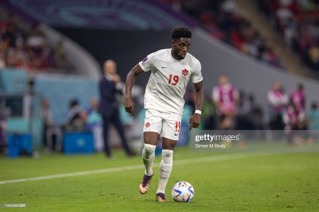 <strong><a href='https://www.vavel.com/en/football/2022/07/07/premier-league/1116306-omar-richards-is-a-red.html'>Alphonso Davies</a></strong> in action against Belgium: Photo by:Simon M Bruty/ Getty Images