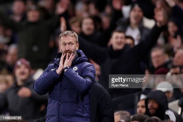 <strong><a  data-cke-saved-href='https://www.vavel.com/en/football/2023/03/04/premier-league/1139582-four-things-we-learnt-from-chelseas-unconvincing-win-against-leeds.html' href='https://www.vavel.com/en/football/2023/03/04/premier-league/1139582-four-things-we-learnt-from-chelseas-unconvincing-win-against-leeds.html'>Graham Potter</a></strong> is still under pressure at Chelsea according to Malouda | Creator: Ryan Pierse  |  Credit: Getty Images Copyright: 2023 Getty Images