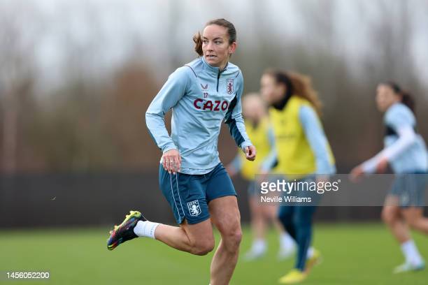 BIRMINGHAM, ENGLAND - JANUARY 12: Lucy Staniforth of <strong><a  data-cke-saved-href='https://www.vavel.com/en/football/2023/01/13/womens-football/1134441-tottenham-hotspur-women-boss-rehanne-skinner-says-reported-fee-for-beth-england-was-exaggerated.html' href='https://www.vavel.com/en/football/2023/01/13/womens-football/1134441-tottenham-hotspur-women-boss-rehanne-skinner-says-reported-fee-for-beth-england-was-exaggerated.html'>Aston Villa</a></strong> in action during a training session at <strong><a  data-cke-saved-href='https://www.vavel.com/en/football/2022/10/14/aston-villa/1126248-douglas-luiz-signs-new-long-term-deal-with-aston-villa.html' href='https://www.vavel.com/en/football/2022/10/14/aston-villa/1126248-douglas-luiz-signs-new-long-term-deal-with-aston-villa.html'>Bodymoor Heath</a></strong> training ground on January 12, 2023 in Birmingham, England. (Photo by Neville Williams/<strong><a  data-cke-saved-href='https://www.vavel.com/en/football/2023/01/13/womens-football/1134441-tottenham-hotspur-women-boss-rehanne-skinner-says-reported-fee-for-beth-england-was-exaggerated.html' href='https://www.vavel.com/en/football/2023/01/13/womens-football/1134441-tottenham-hotspur-women-boss-rehanne-skinner-says-reported-fee-for-beth-england-was-exaggerated.html'>Aston Villa</a></strong> FC via Getty Images)