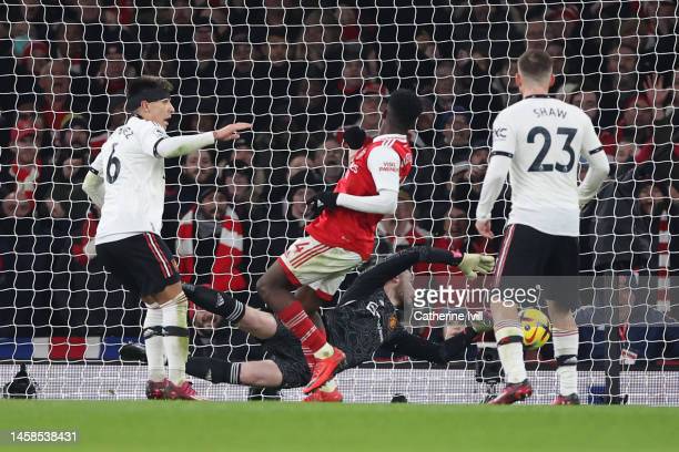 <strong><a  data-cke-saved-href='https://www.vavel.com/en/football/2023/01/05/premier-league/1133563-arsenal-0-0-newcastle-gunners-miss-chance-to-go-10-points-clear-following-turbulent-draw-with-newcastle.html' href='https://www.vavel.com/en/football/2023/01/05/premier-league/1133563-arsenal-0-0-newcastle-gunners-miss-chance-to-go-10-points-clear-following-turbulent-draw-with-newcastle.html'>Eddie Nketiah</a></strong> heads home the winner that gave Arsenal a 3-2 victory over <strong><a  data-cke-saved-href='https://www.vavel.com/en/football/2023/01/21/premier-league/1135408-crystal-palace-0-0-newcastle-united-magpies-frustrated-in-selhurst-park-draw.html' href='https://www.vavel.com/en/football/2023/01/21/premier-league/1135408-crystal-palace-0-0-newcastle-united-magpies-frustrated-in-selhurst-park-draw.html'>Manchester United</a></strong>/Photo: Catherine Ivill/Getty Images