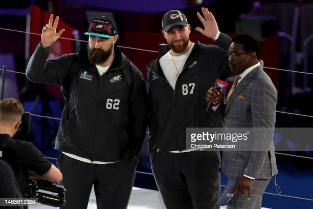 Jason (l.) and Travis Kelce (r.) during Super Bowl week/Photo: Christian Petersen/Getty Images