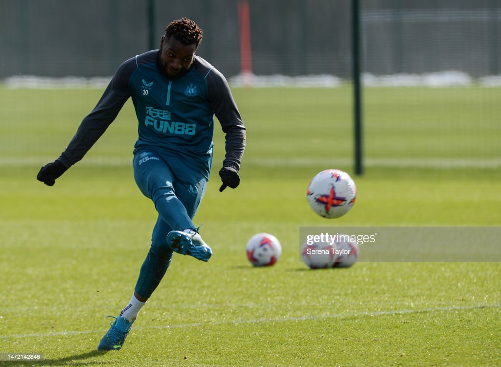 Allan Saint-Maximin in training this week (Photo by Serena Taylor via GettyImages)
