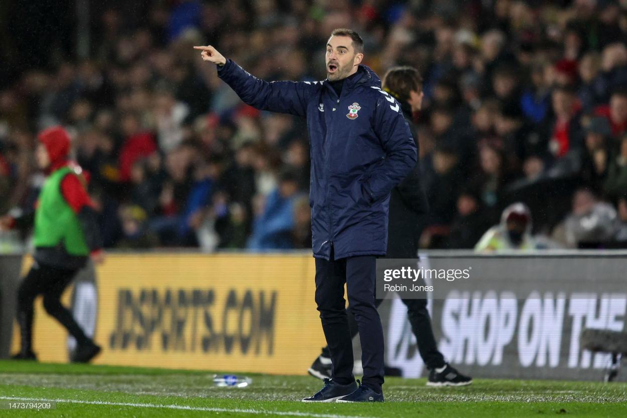 Ruben Selles on the touchline - (Photo by Robin Jones/Getty Images)