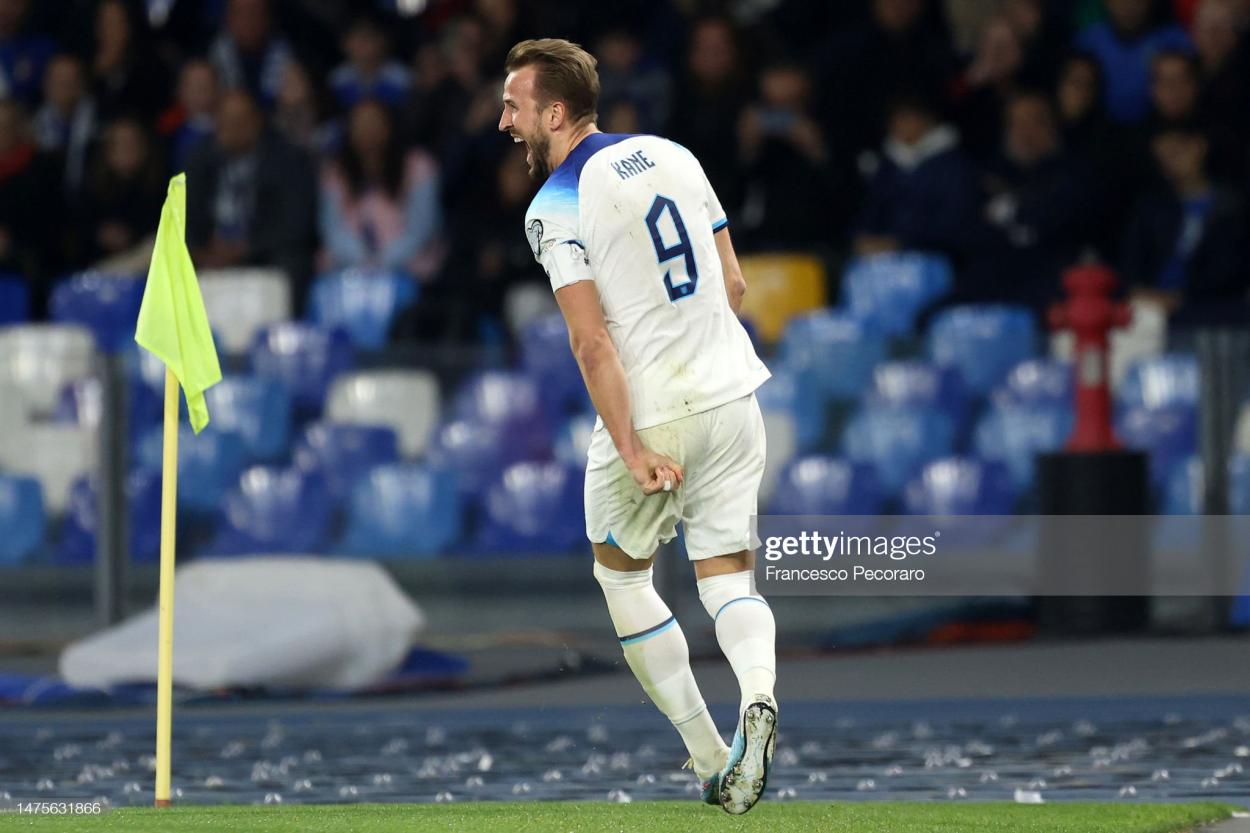 Harry Kane against Italy. (Photo by Francesco Pecoraro/Getty Images)